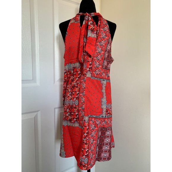 Tie Back Paisley Print Halter Dress - Picture 7 of 8